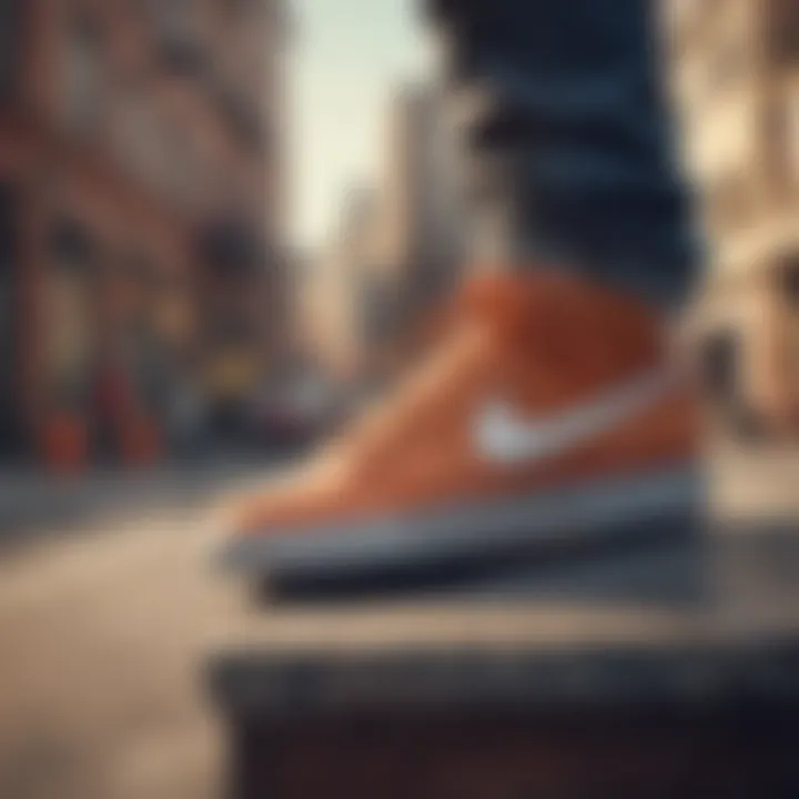 Nike shoes in an urban skateboarding environment