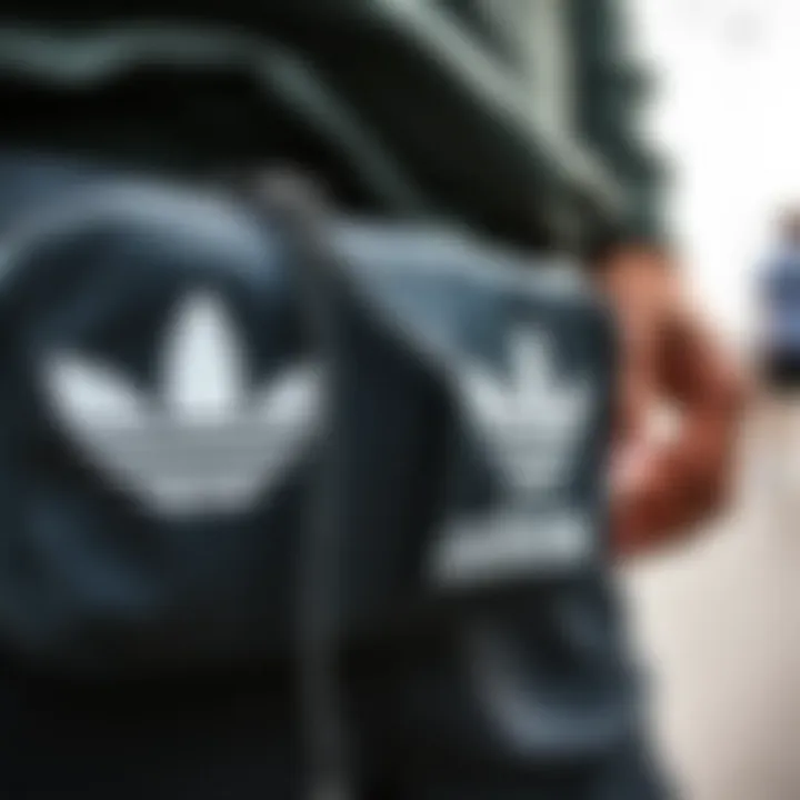 Detailing of Adidas Originals Waist Pack Close-up of the Adidas Originals waist pack detailing