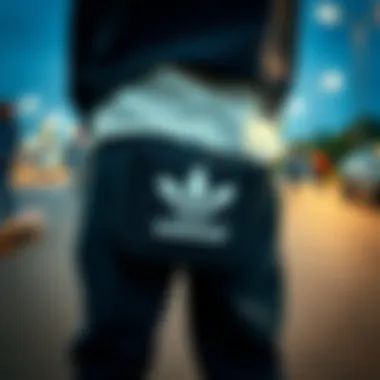 Fashionable Scene with Adidas Originals Waist Pack Fashionable skateboard scene featuring Adidas Originals waist pack