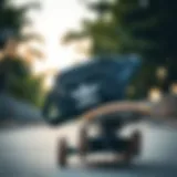 Adidas Originals waist pack showcased on a skateboard