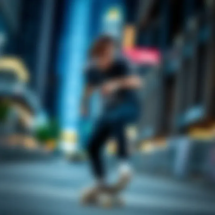 Adidas raglan shirt styled in an urban skateboarding environment