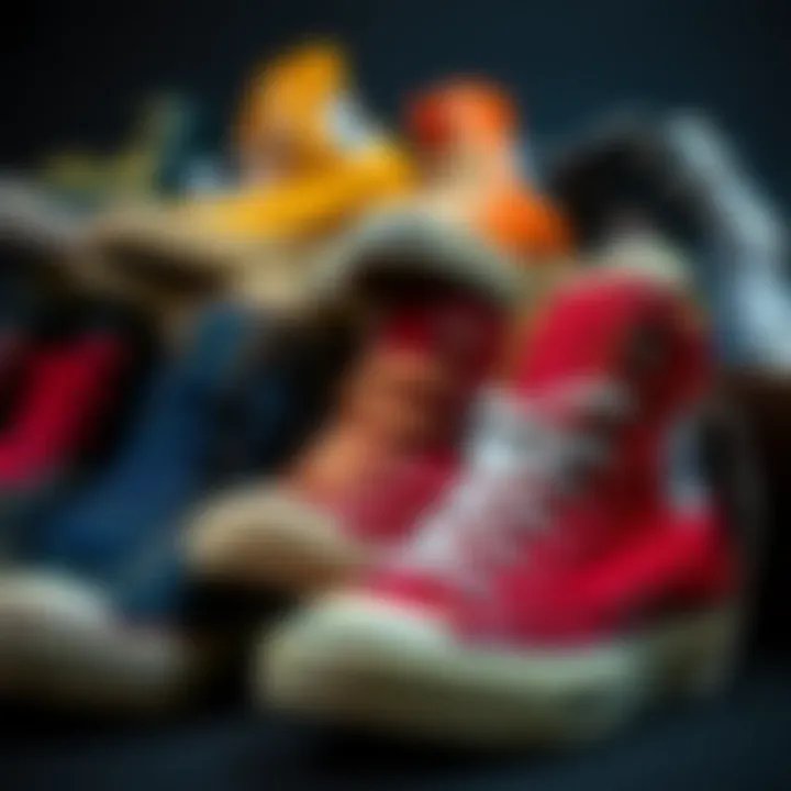 Collage of Converse boots in various styles and colors