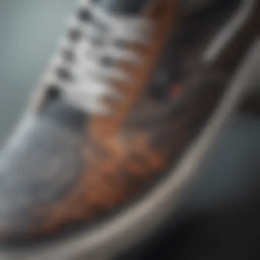 A close-up view of Vans skate shoes showcasing their unique grip pattern.