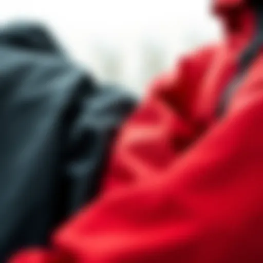 Durable Fabric of Black and Red Jackets Close-up of black and red jacket fabric showcasing durability