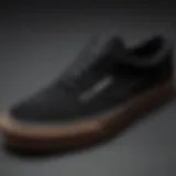 Close-up of black suede Vans showcasing texture and craftsmanship