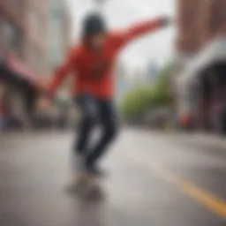 A vibrant street scene capturing the essence of urban skate culture in Canada