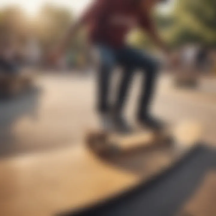 Community gathering of skateboarders riding Carver boards