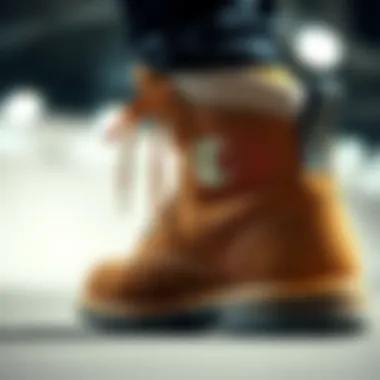 Detail view of Champion boot materials and construction