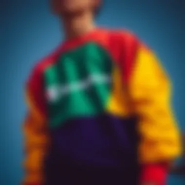 Vibrant Design of Champion Reverse Weave Colorblock Champion Reverse Weave Colorblock sweatshirt showcasing vibrant hues and classic design.