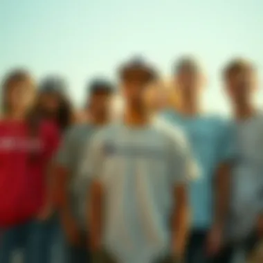 Youth Culture Representation in Champion Reverse Weave T-Shirts A group of friends representing youth culture in Champion Reverse Weave T-Shirts