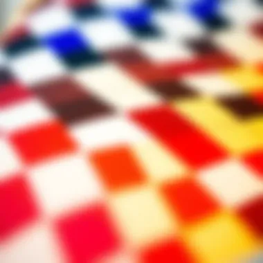 Iconic Checkerboard Pattern Close-up of iconic checkerboard pattern showcasing the variety of colors