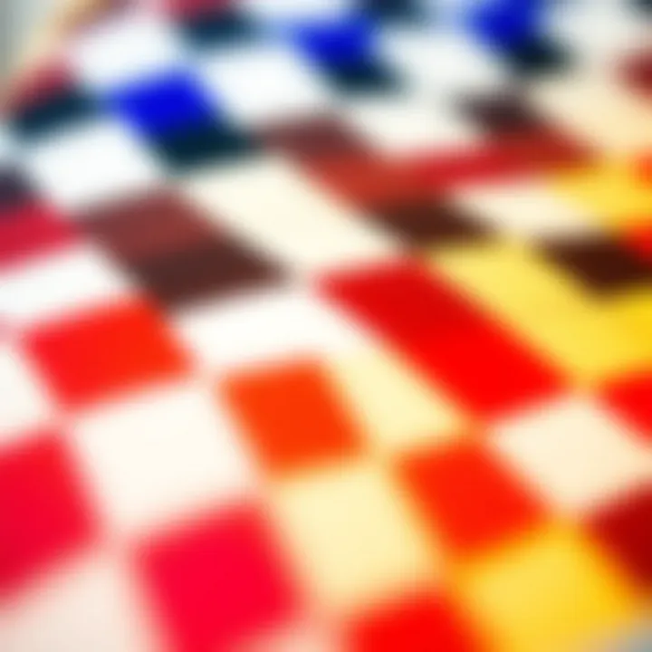 Iconic Checkerboard Pattern Close-up of iconic checkerboard pattern showcasing the variety of colors
