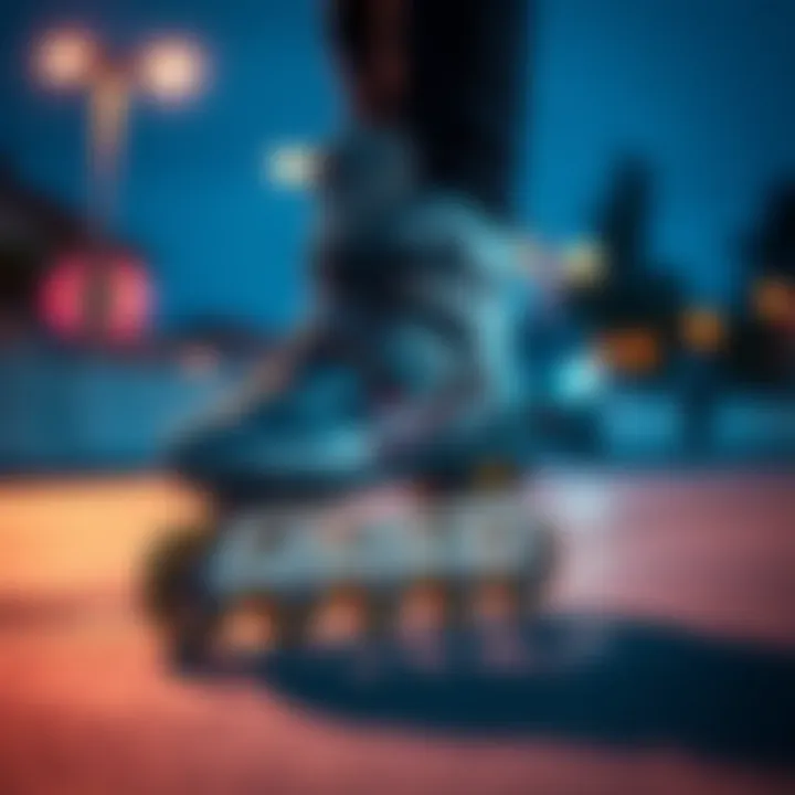 Innovative Design of Clip-On Skates A dynamic view showcasing clip-on skates with advanced features