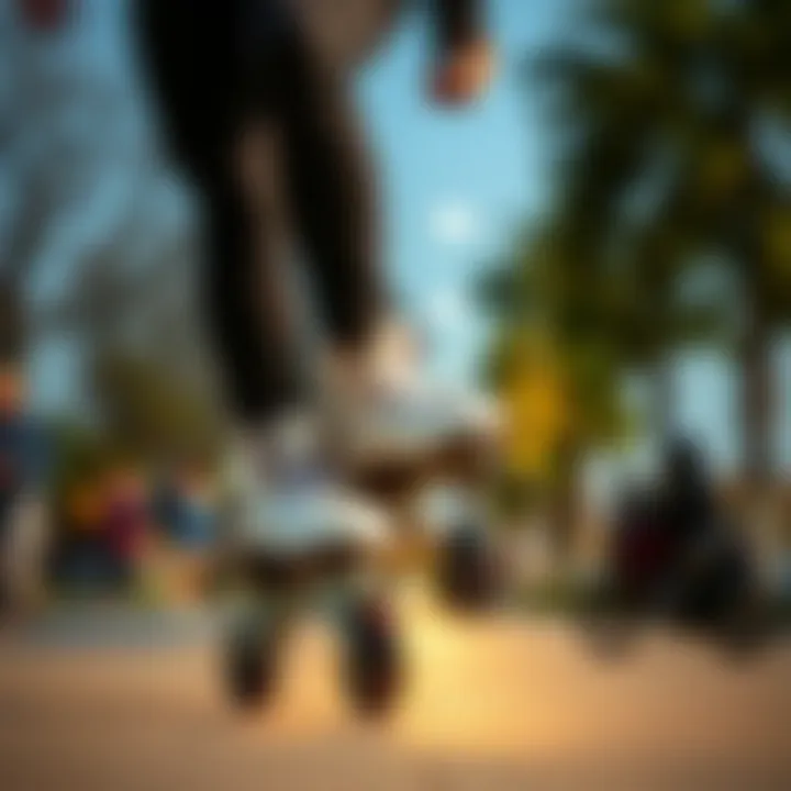 Performance Aspects of Clip-On Skates An experienced skater demonstrating performance with clip-on skates