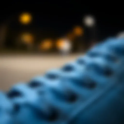 Detailed view of Nike SB Zoom Blazer Mid Blue upper material