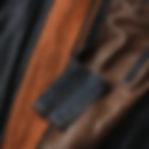 A close-up view of board pants fabric showcasing texture and durability