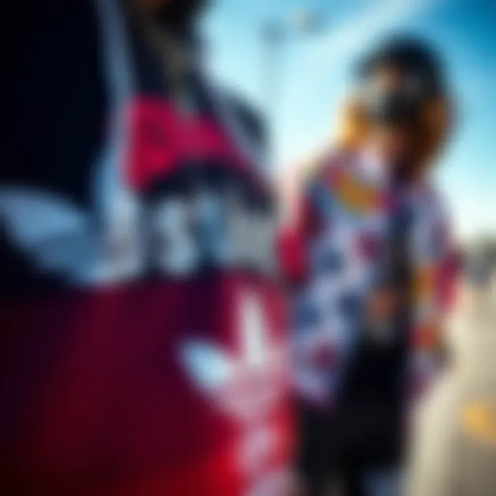 Close-up of unique streetwear designs and branding