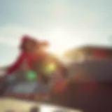 Dynamic skateboarding scene showcasing Vans zip up jackets