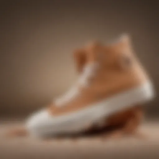 Detailed view of the Converse All Star Move Tan sneaker showcasing its unique design elements