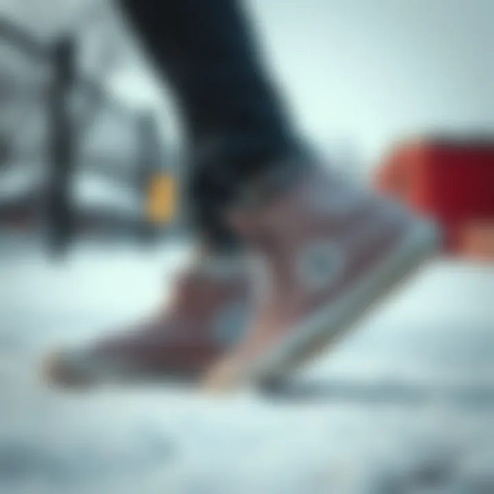 Chic Winter Style with Converse All Stars Stylish Converse All Star shoes in winter snow