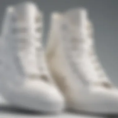 Close-up of all-white Converse detailing and craftsmanship