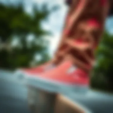 An overview of the Coral Slip-On Vans in diverse skate environments