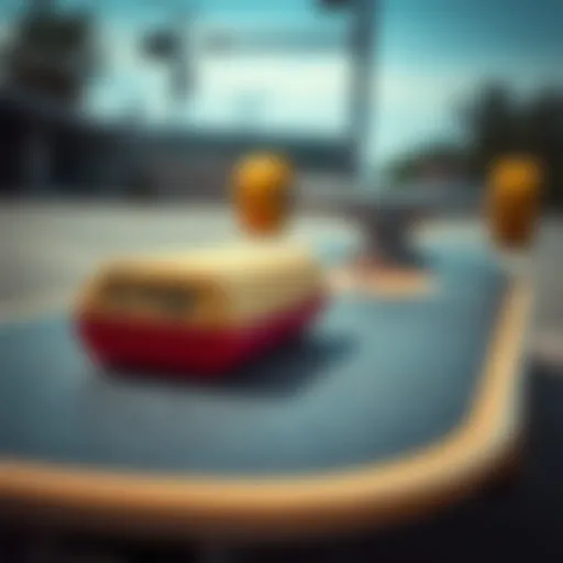 Close-up of crep suede eraser on skateboard deck