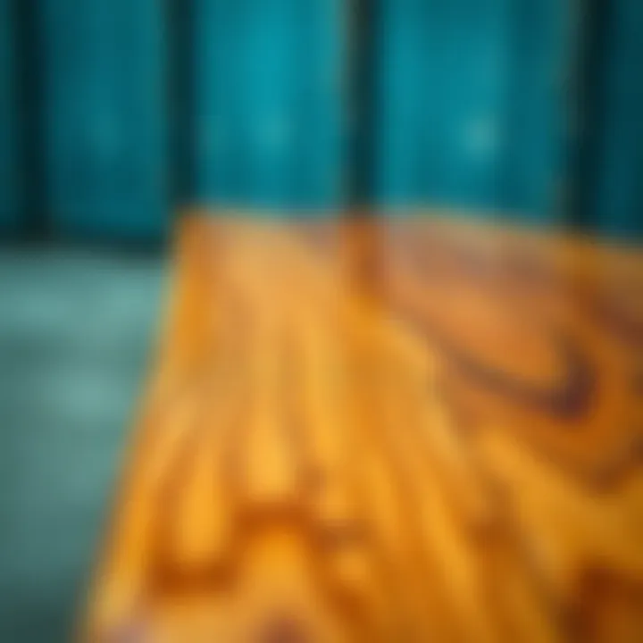 Close-up of skateboard deck material showcasing wood grain