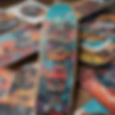 Colorful custom skateboard sticker designs