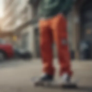 Group of skateboarders wearing DC pants, embodying skate culture.