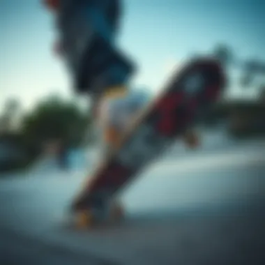 Skateboarder wearing DC Shoes Court Graffik during a trick