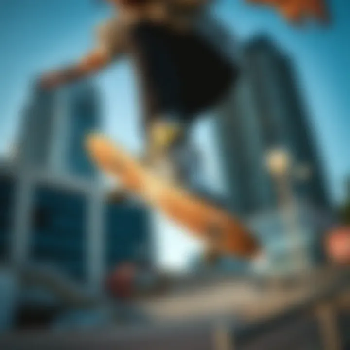 Skater in Action with DC Shoes Pure Skater performing a trick while wearing DC Shoes Pure in an urban setting