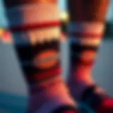 Close-up view of Dickies short socks highlighting unique design features