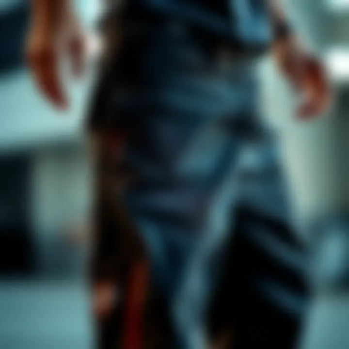 Durability of Dickies Work Pants Close-up of the durable fabric of Dickies work pants