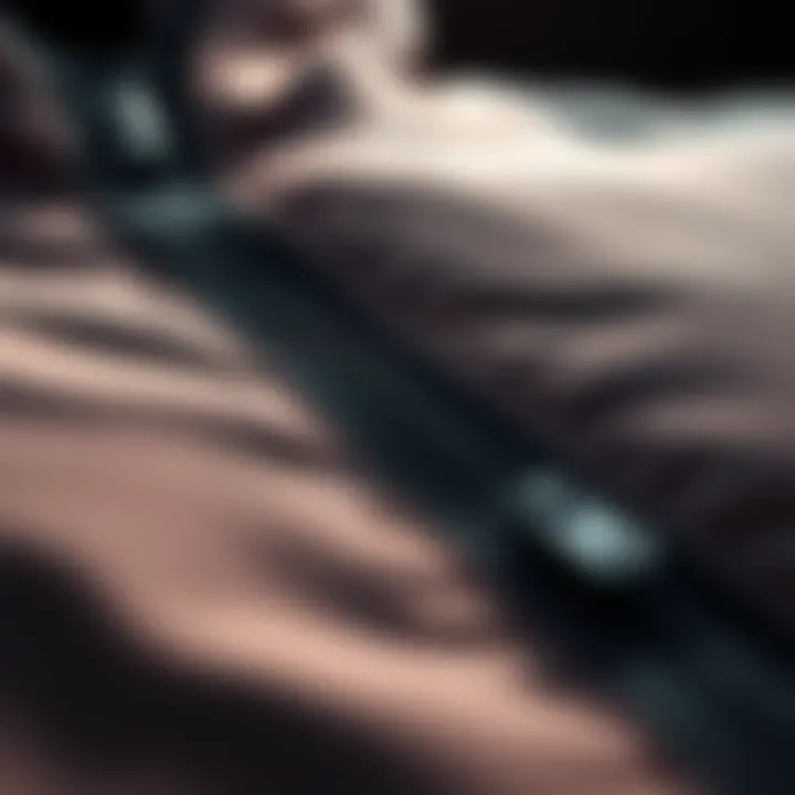 Close-up of fabric texture and zippers on Dope Snow jacket