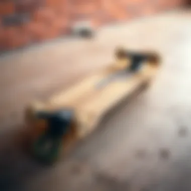 Sleek Design of a Quality Skateboard Deck A sleek skateboard deck highlighting its shape and design