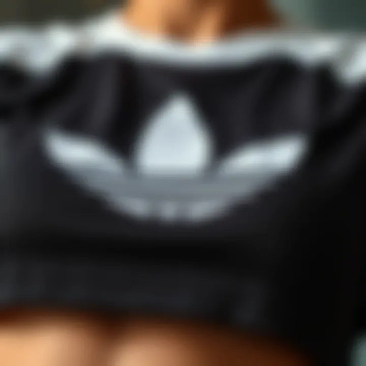 Close-up of the fabric texture of the crop top