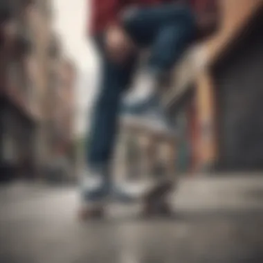 Skateboarder wearing adidas Form Lows in an urban environment