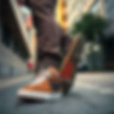 Urban Style with Nike Blazers A stylish individual wearing Nike Blazers in an urban setting
