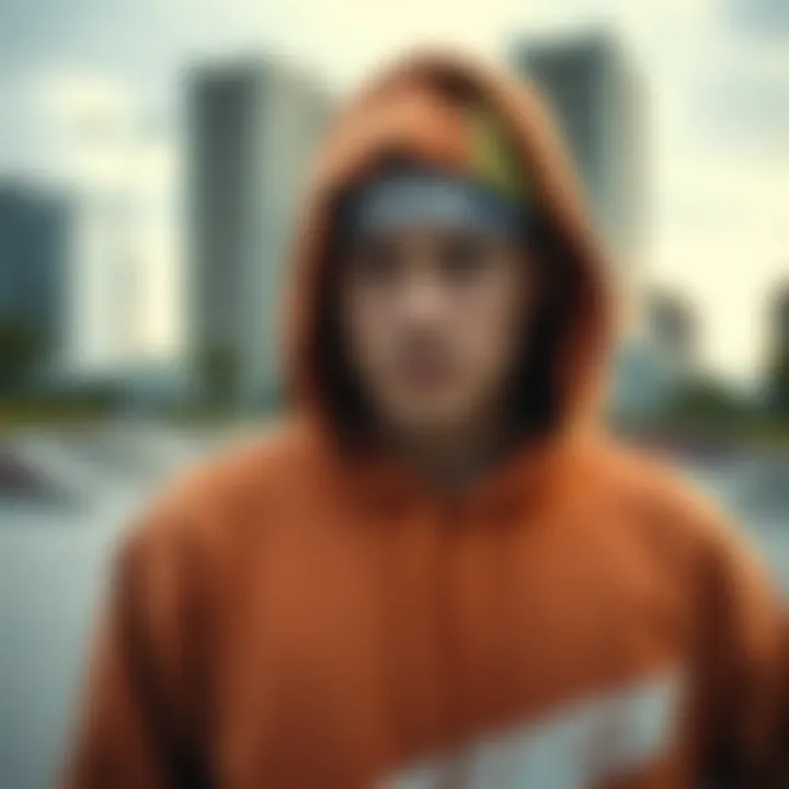 Urban Skate Style with Baylen Levine Hoodie Baylen Levine hoodie in an urban skate park setting