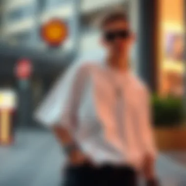 Oversized T-Shirt as a Fashion Statement A trendy model wearing an oversized t-shirt styled with accessories