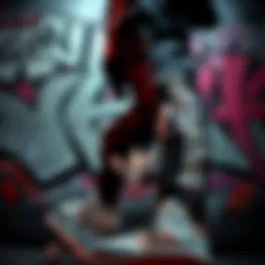 Artistic Representation of Skate Culture with Adidas Graffiti art background highlighting skate culture and Adidas