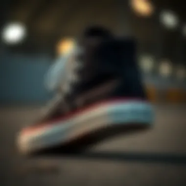 Stylish black high top Converse shoes showcasing elegant design.