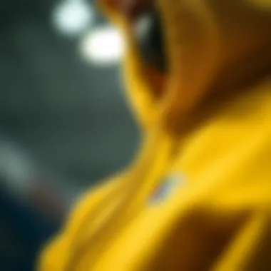 Detail shot of Champion hoodie craftsmanship