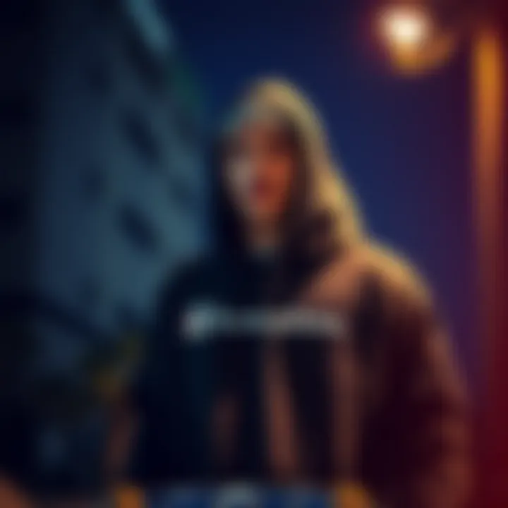 A stylish skateboarder wearing a Champion hoodie