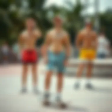 Illustration showing body types and matching shorts styles