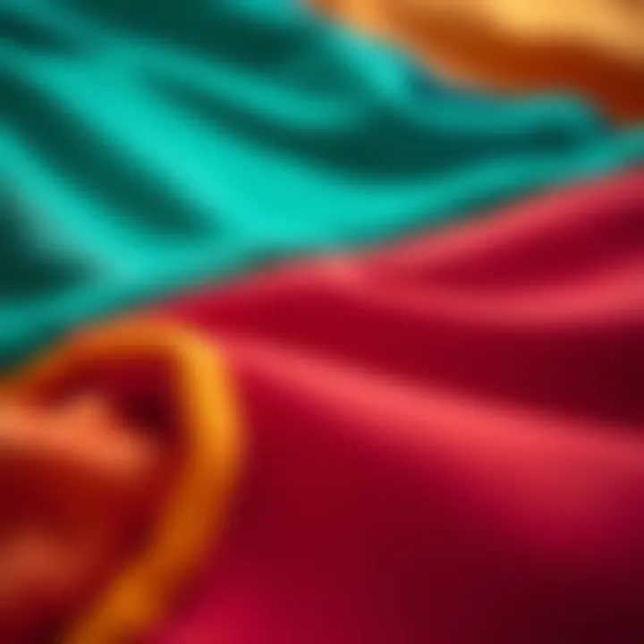 Close-up of fabric textures showcasing various materials for shorts