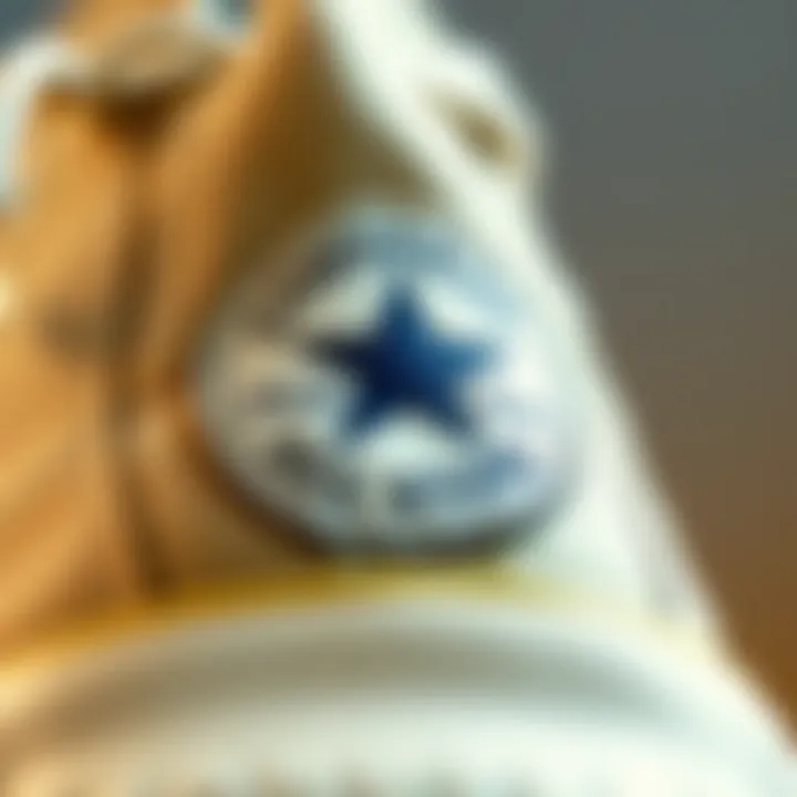 Iconic Converse All Star Logo A close-up of the iconic Converse All Star logo on the shoe's tongue