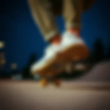 Skateboarding in Converse All Stars A skateboarder performing tricks while wearing Converse All Star shoes