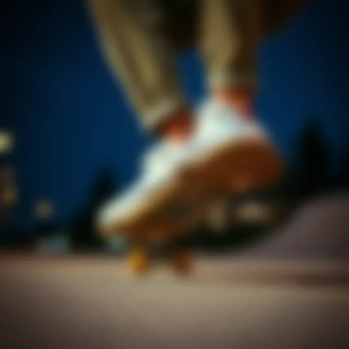 Skateboarding in Converse All Stars A skateboarder performing tricks while wearing Converse All Star shoes